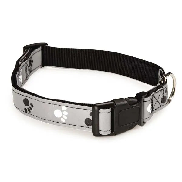 Reflective Paw Print Collars - 2 sizes